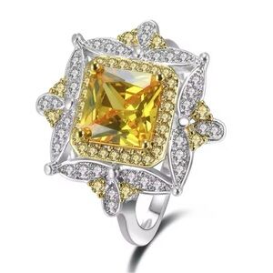 Elegant Yellow and Silver Women's Ring